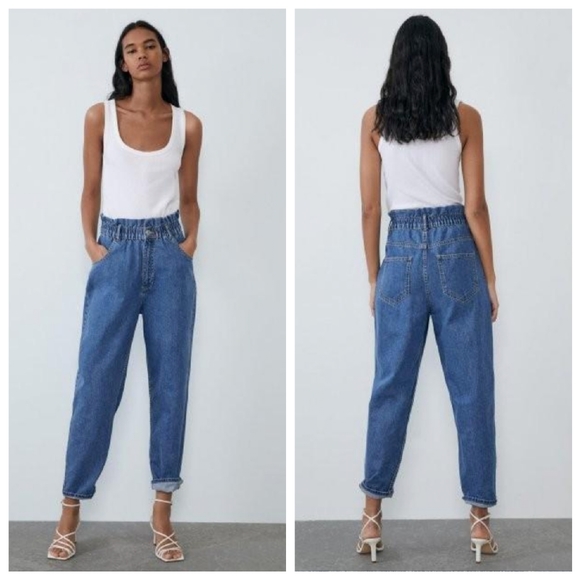 Zara Paper bag Mom Jean High Waist - Picture 2 of 8
